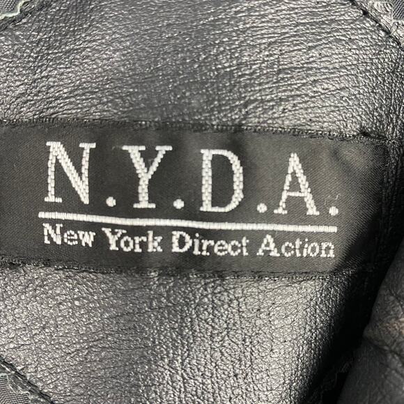 Vintage 80s NYDA Leather Jacket Women 1X Black Mid Length Baggy Full Zip - Picture 8 of 11